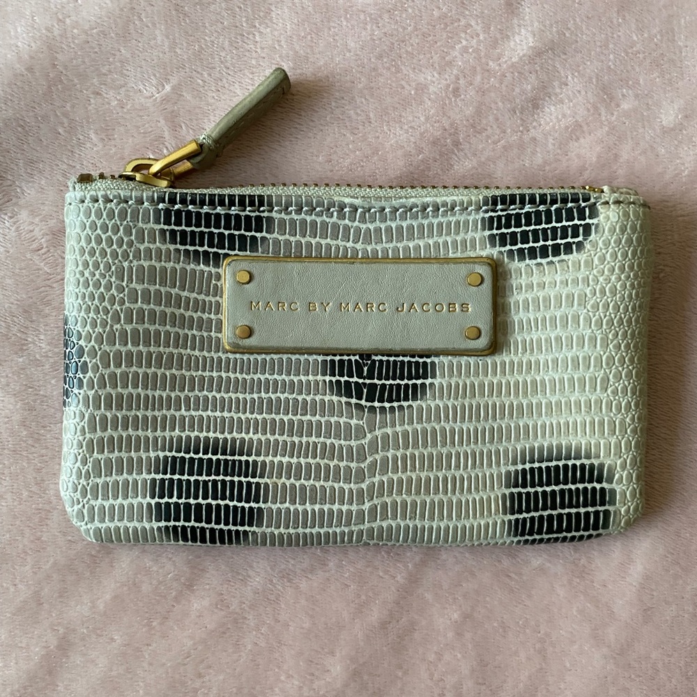 Marc by Marc Jacobs polka dot lizard skin effect coin purse zip card pouch